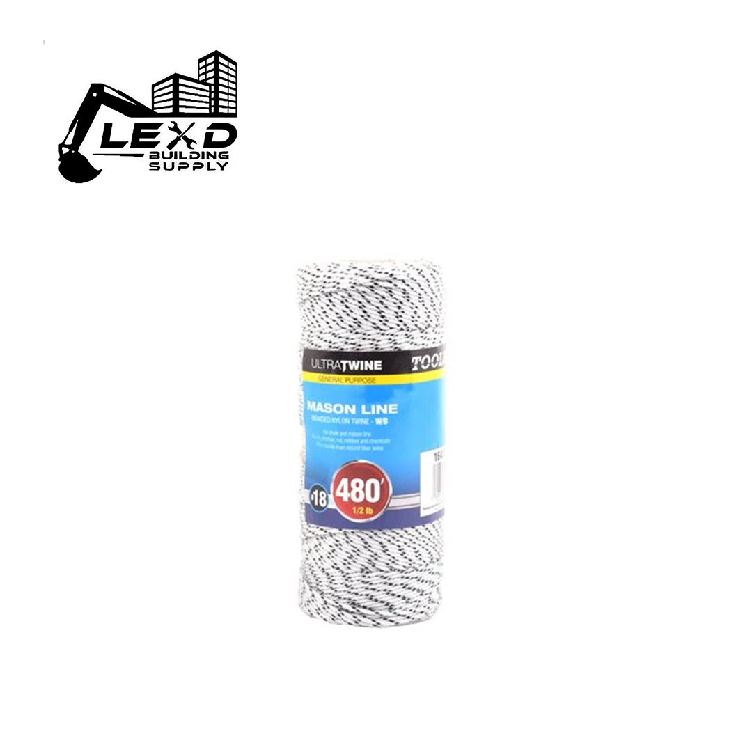 Mason Baided Nylon Twine #18 1 - 2lb 480ft White - Black
