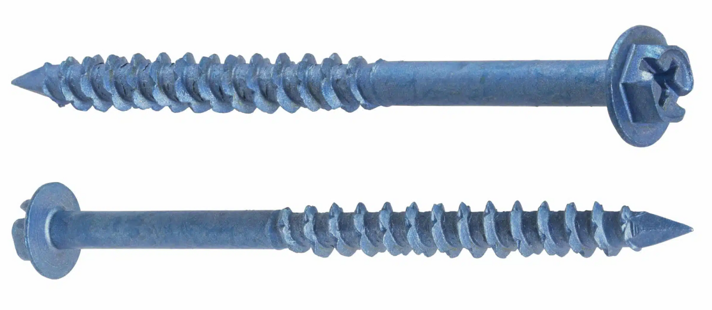 Super SCRU-IT® Anchors – Blue RUSPRO® Coated – Hex Washer-Head 1/4 X 3-1/4 100PCS