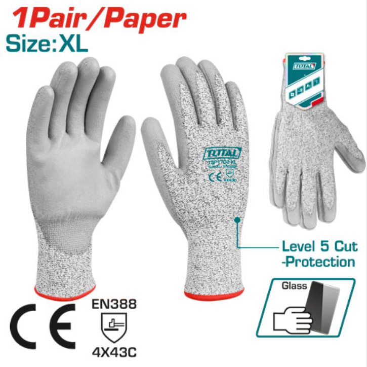 PU coated gloves XL