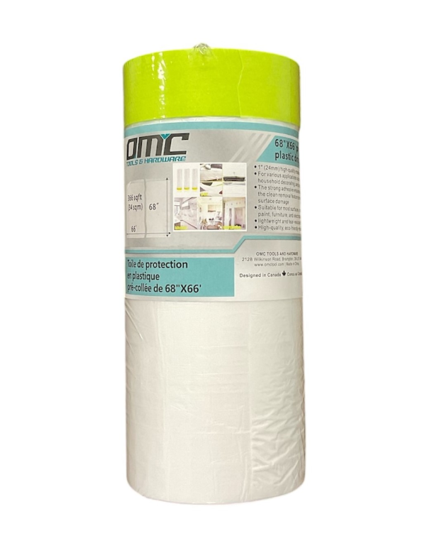 68″X66′ pre-taped plastic drop cloth Accessory