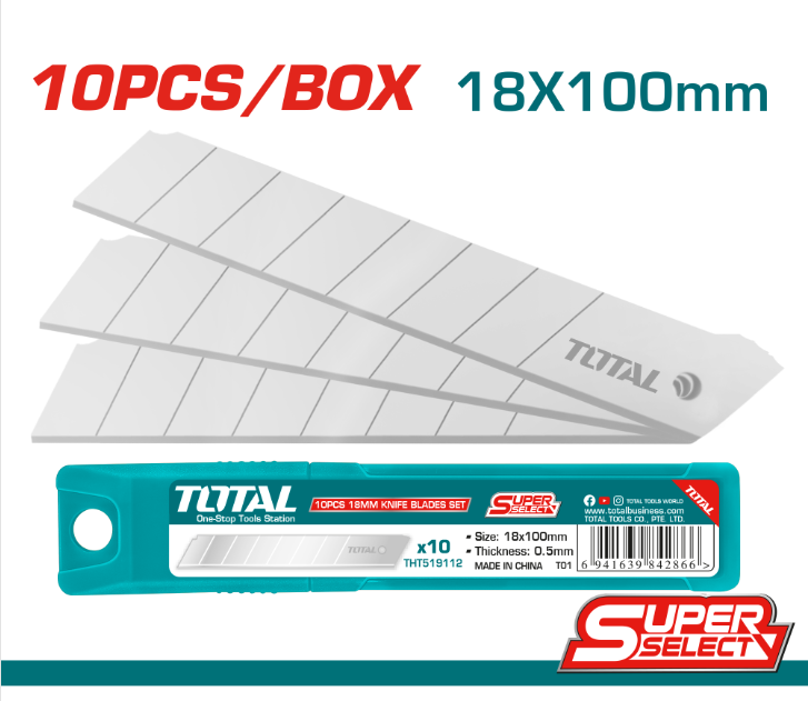 10 pcs 18 mm knife blades set