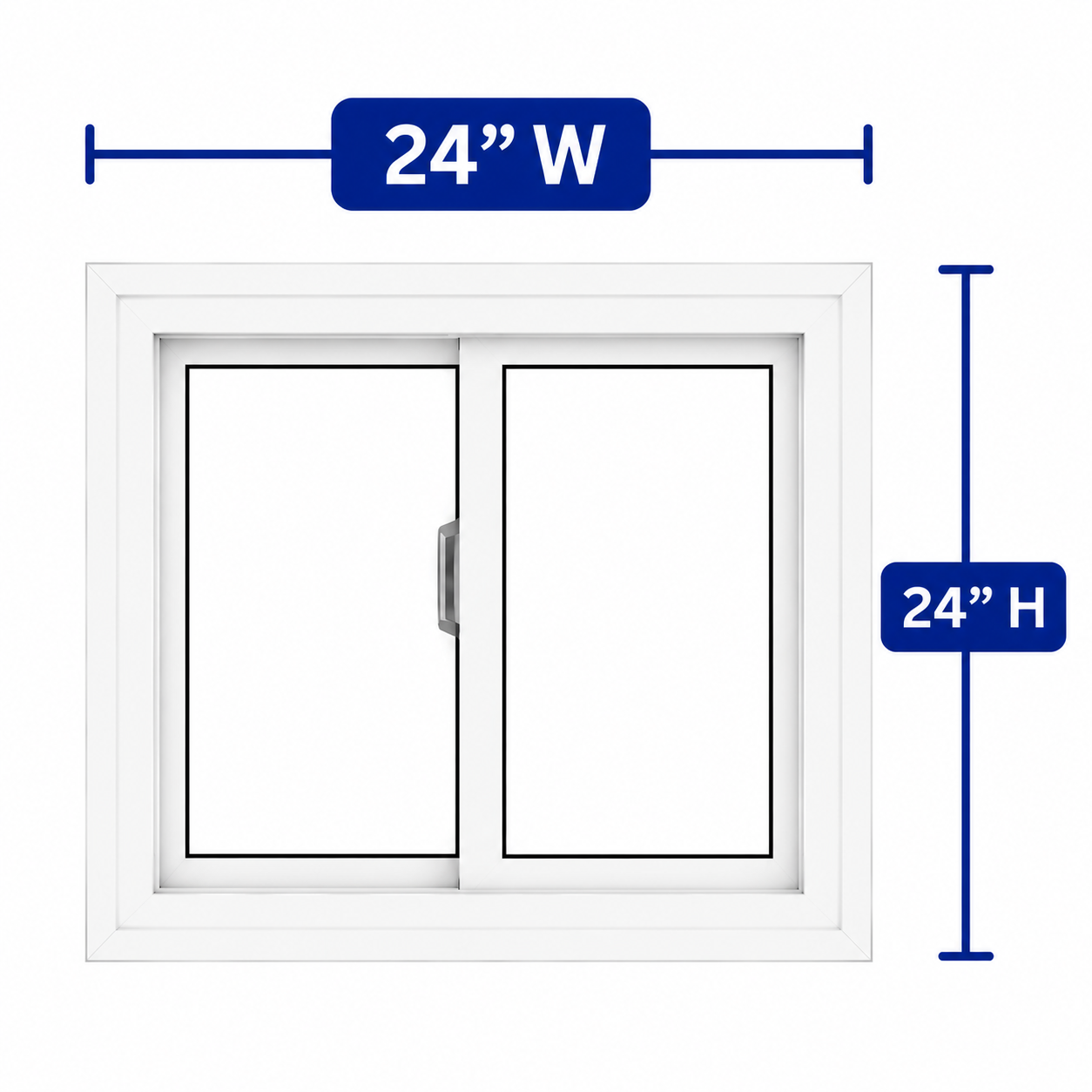 Double Slider Window 24-inch W x 24-inch H