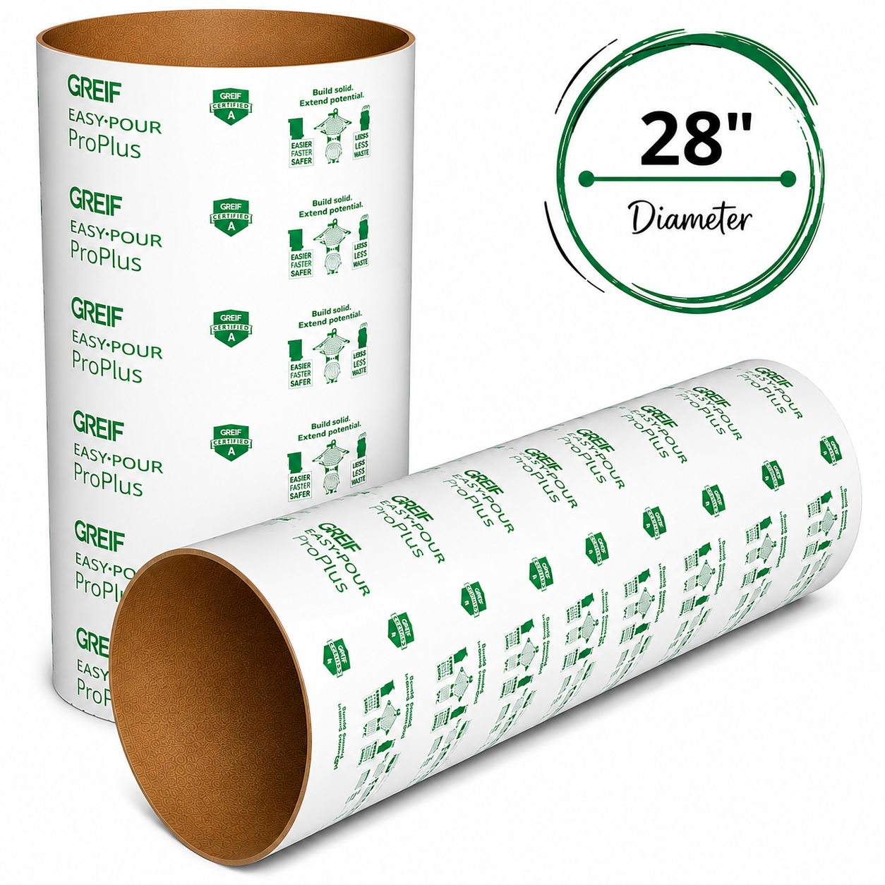GRIEF 28 in. x 12 ft. EasyPour Concrete Forming Tube/ Sonotube