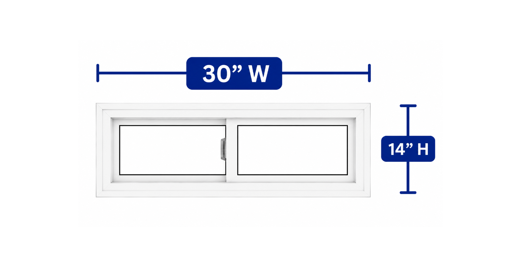 Double Slider Window 30-inch W x 14-inch H