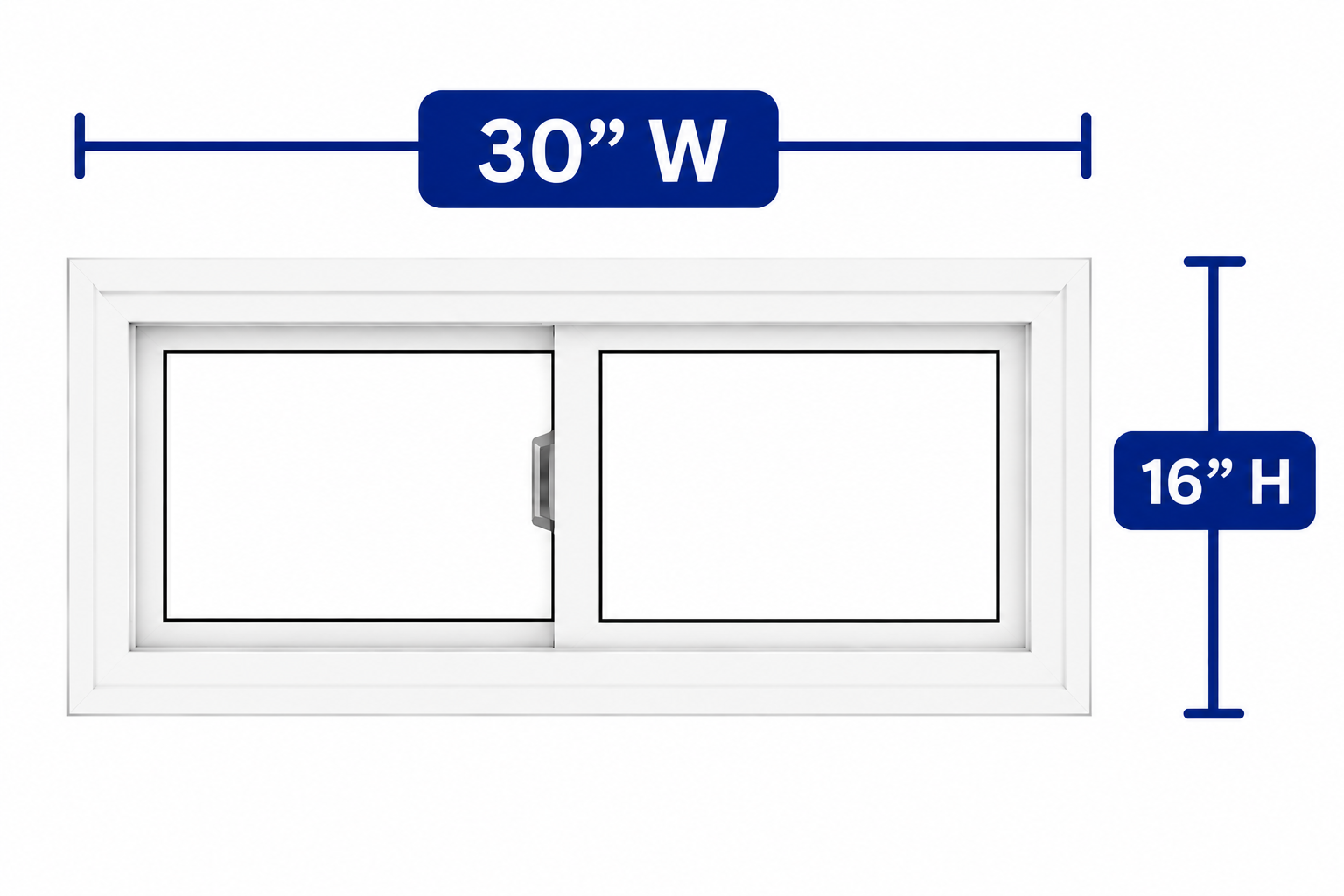 Double Slider Window 30-inch W x 16-inch H