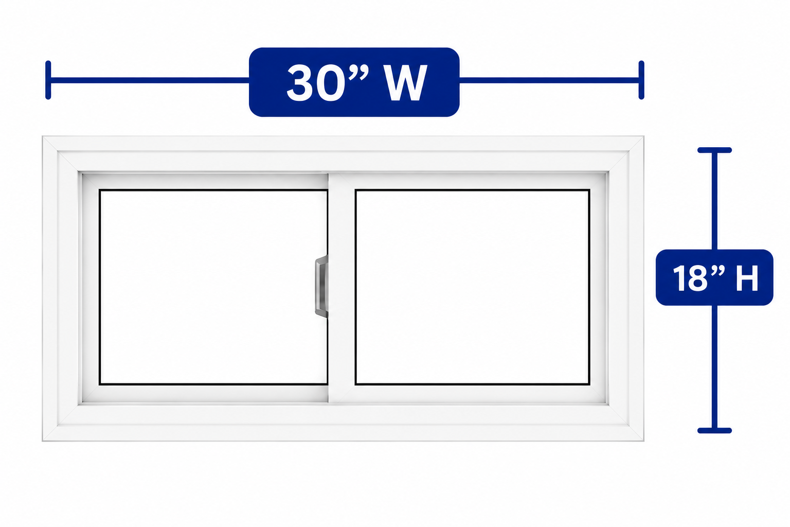 Double Slider Window 30-inch W x 18-inch H