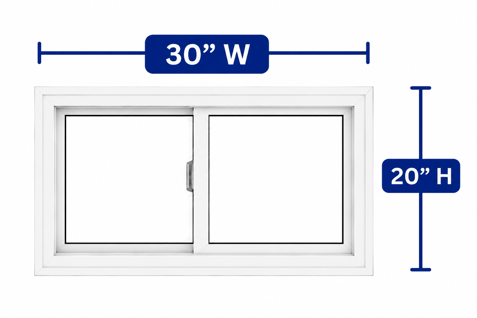 Double Slider Window 30-inch W x 20-inch H