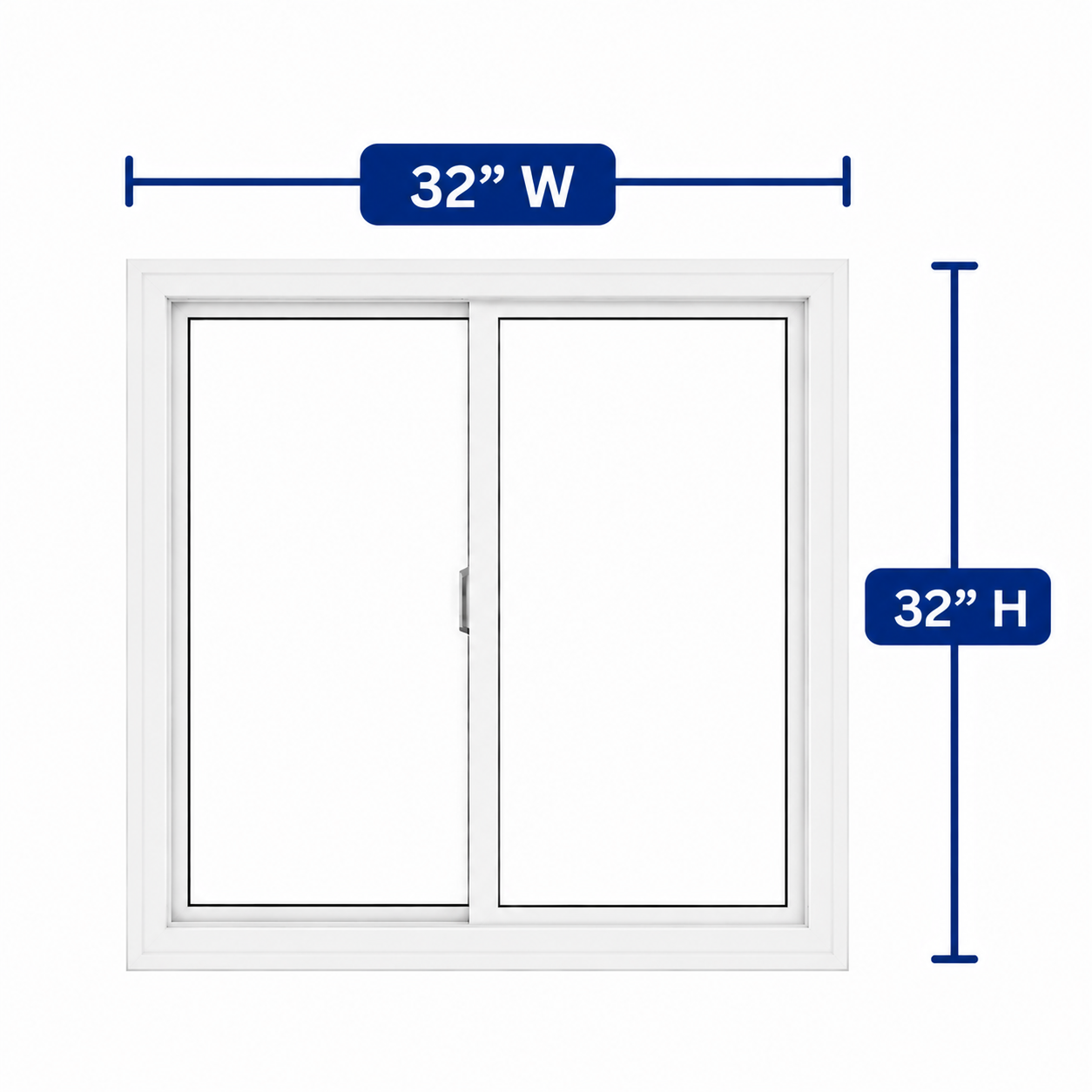 Double Slider Window 32-inch W x 32-inch H