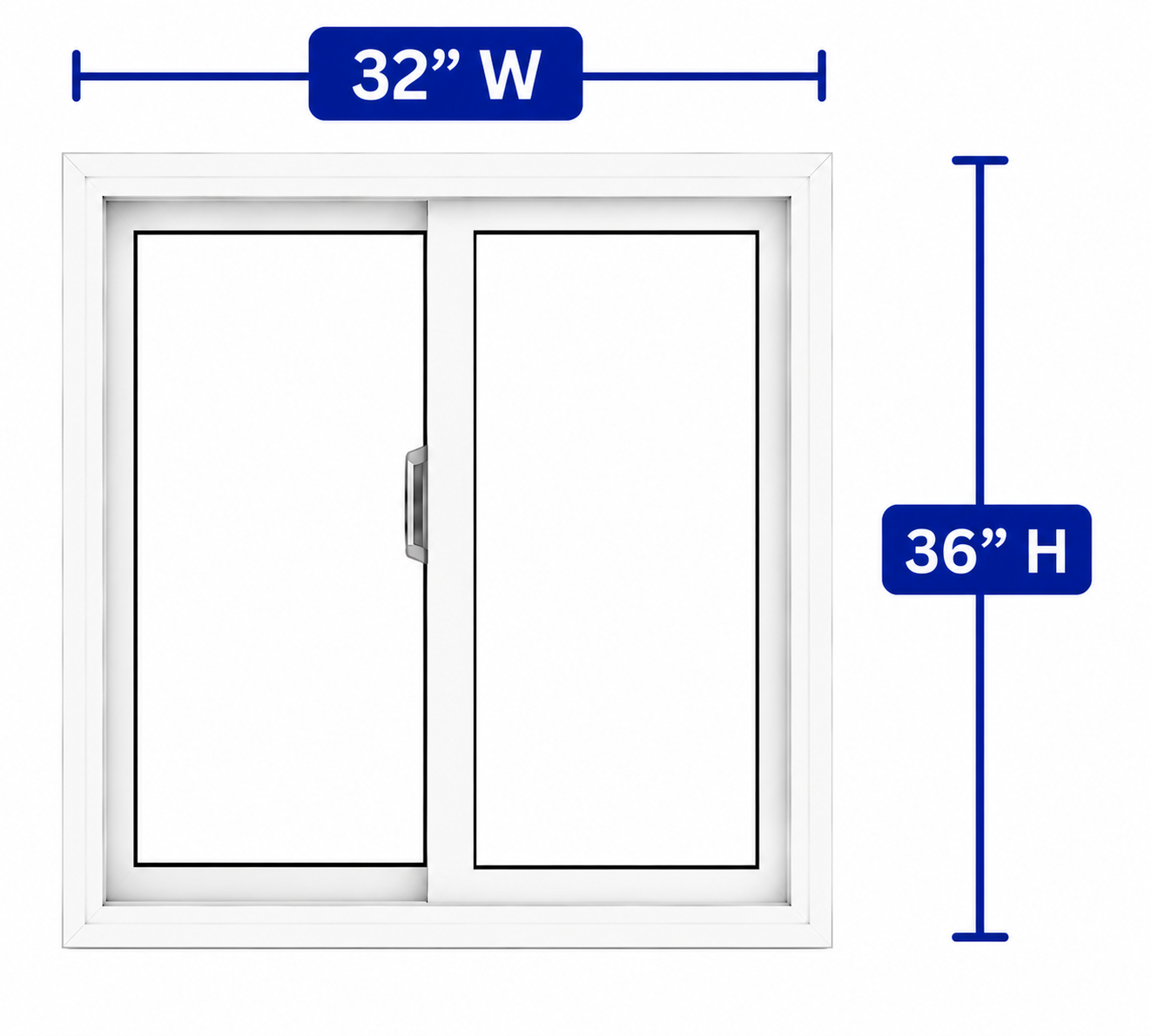 Double Slider Window 32-inch W x 36-inch H