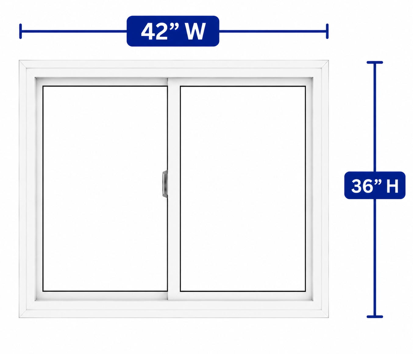 Double Slider Window 42-inch W x 36-inch H