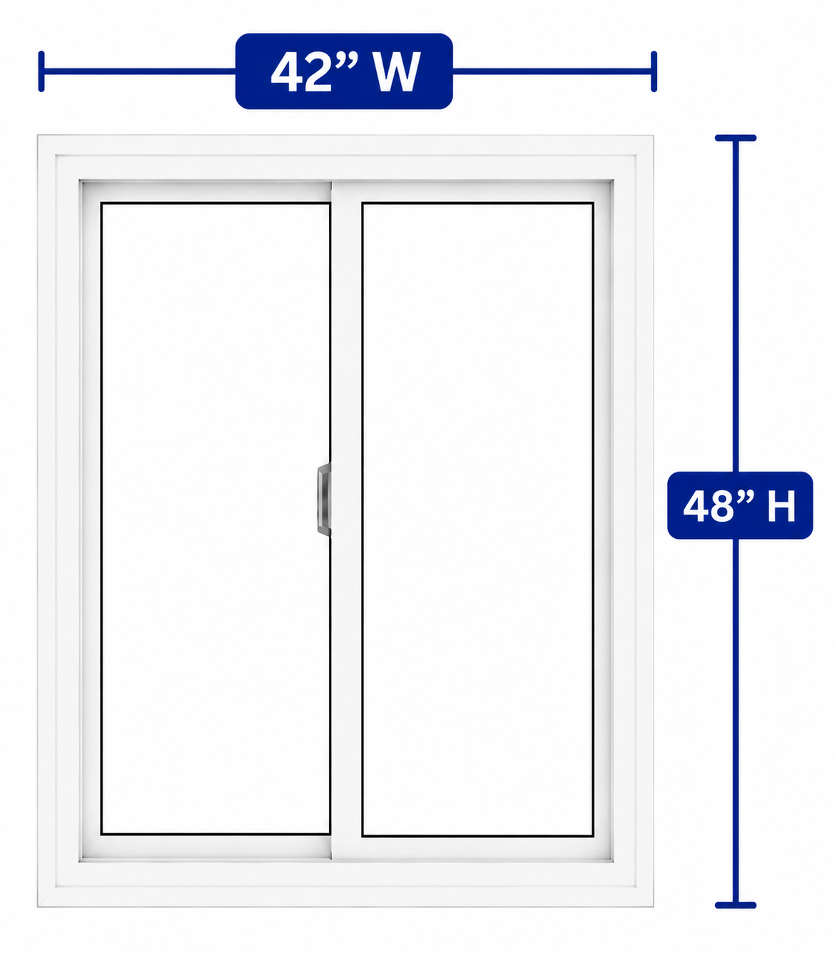 Double Slider Window 42-inch W x 48-inch H