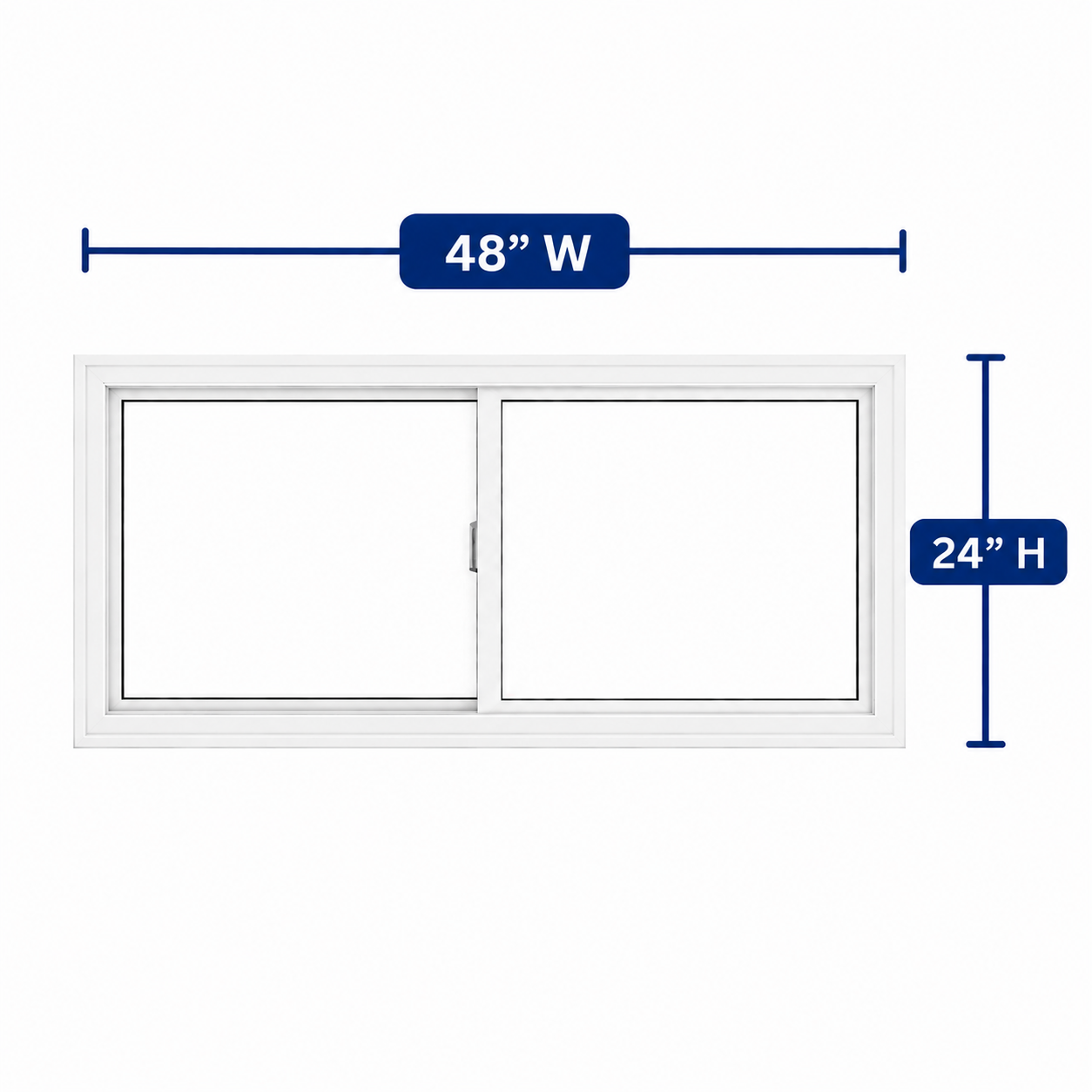 Double Slider Window 48-inch W x 24-inch H