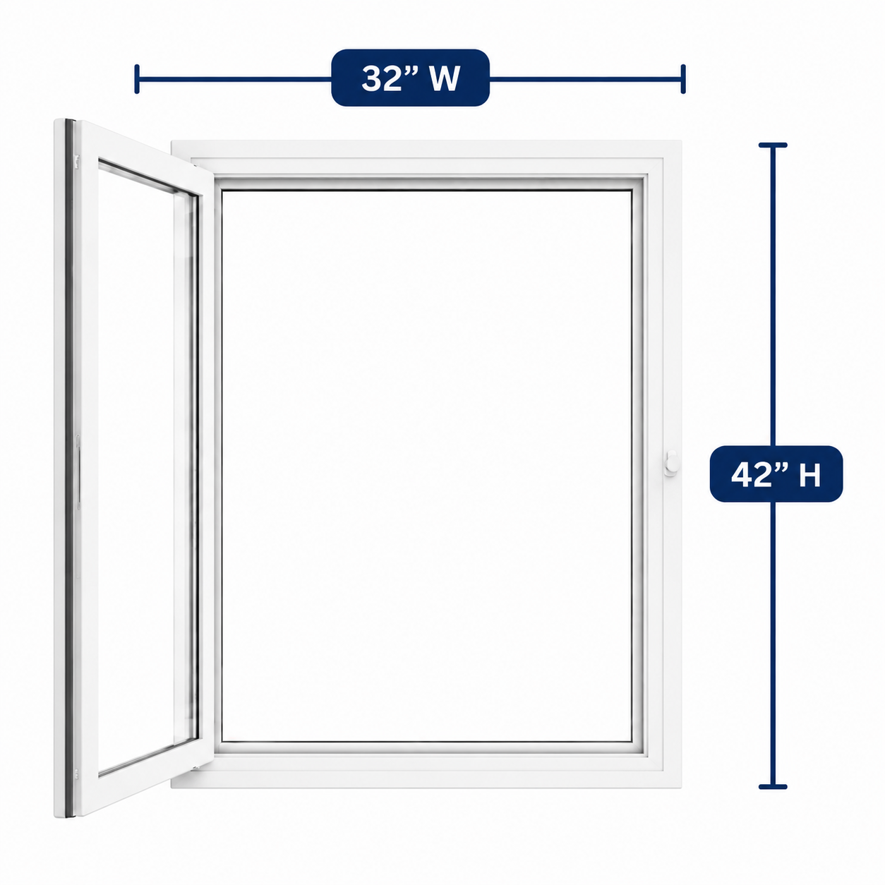 Hopper/Egress Window 32-inch W x 42-inch H