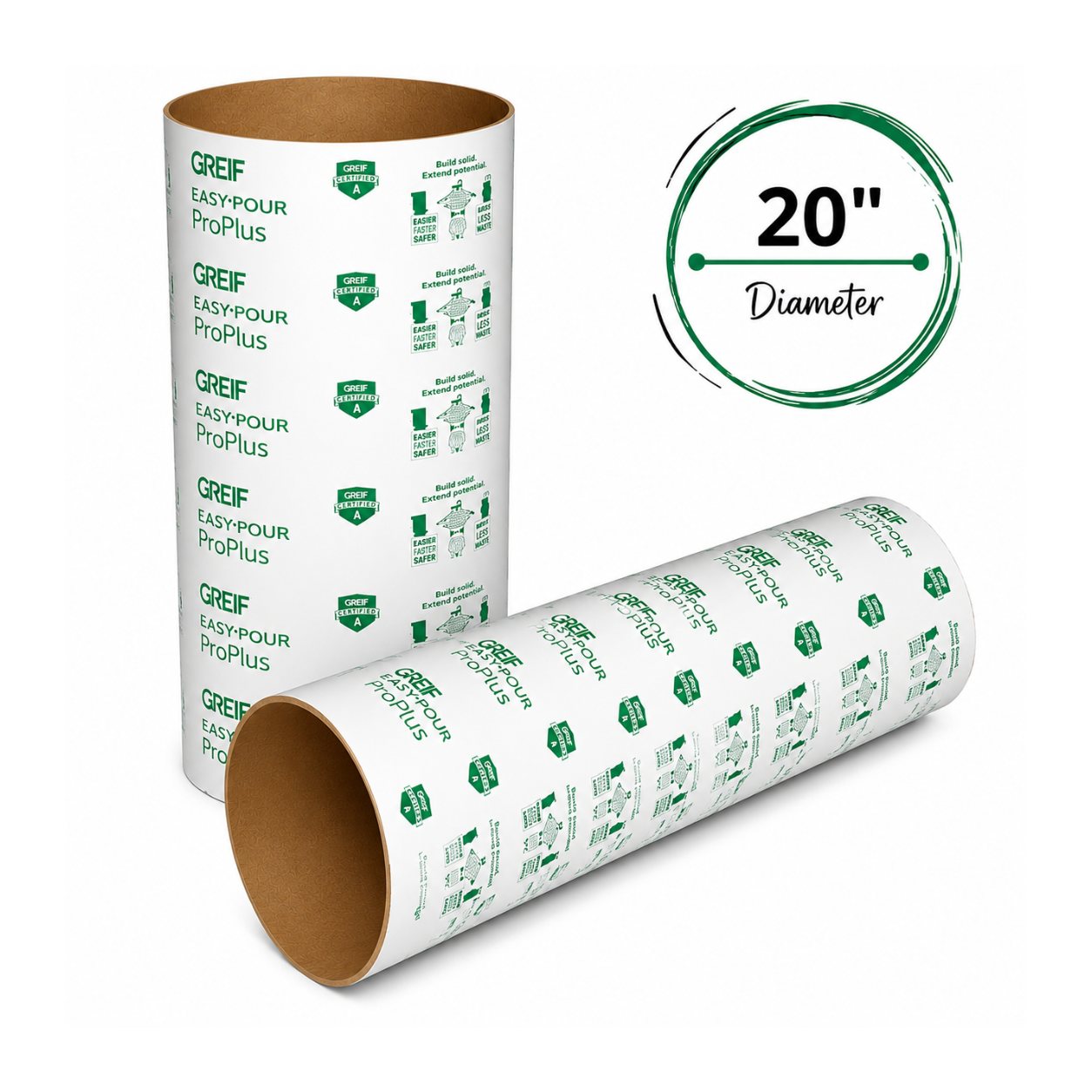 GREIF 20 in. x 12 ft. EasyPour Concrete Forming Tube/Sonotube