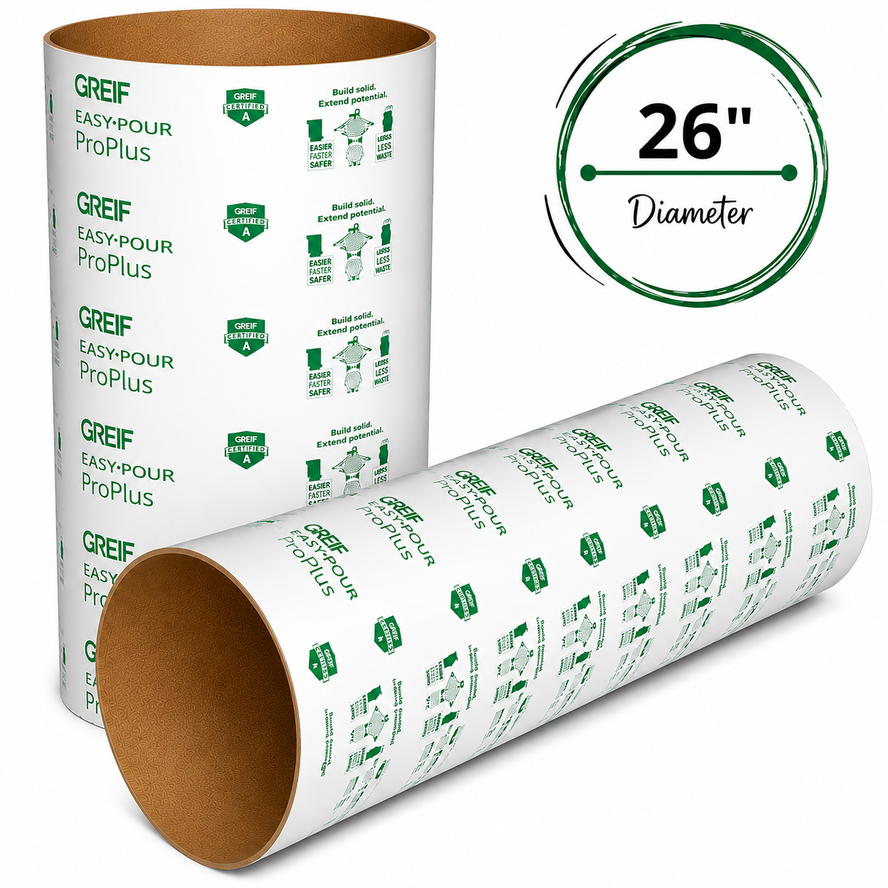 GREIF 26 in. x 12 ft. EasyPour Concrete Forming Tube/Sonotube