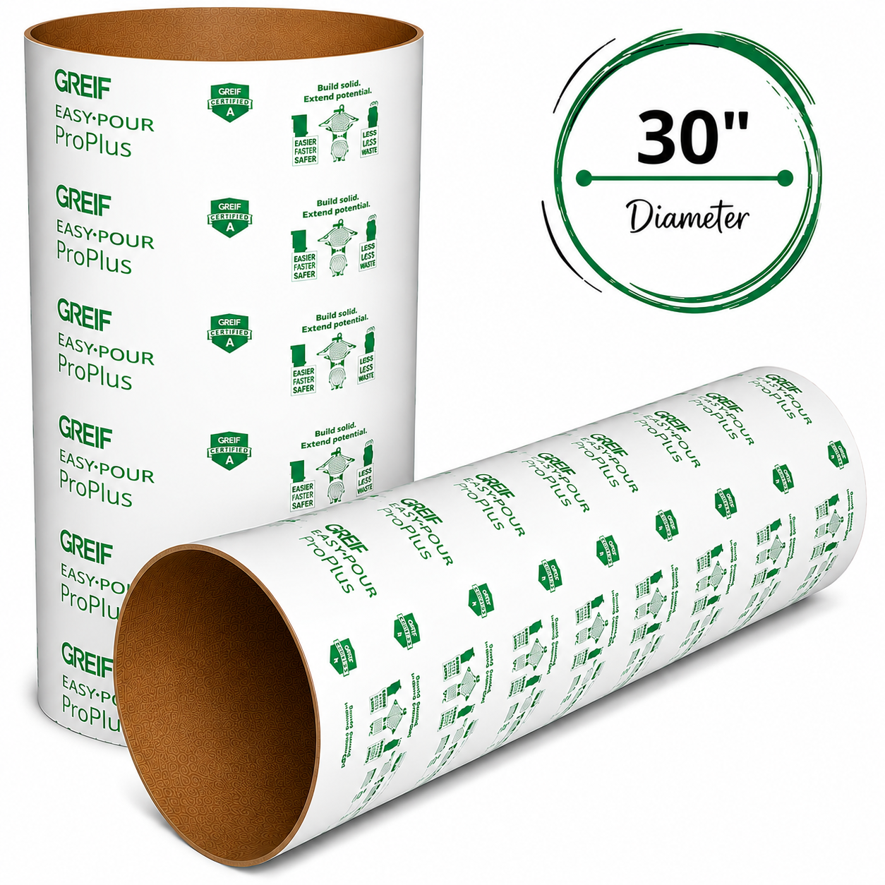 GRIEF 30 in. x 12 ft. EasyPour Concrete Forming Tube/ Sonotube