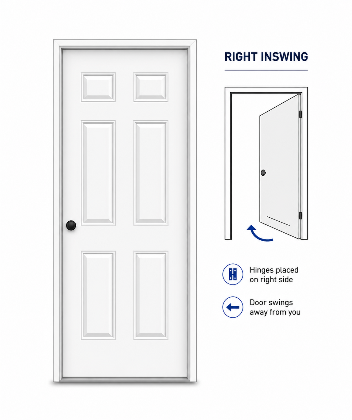 32"X80" Right Side Single Door Solid Standard