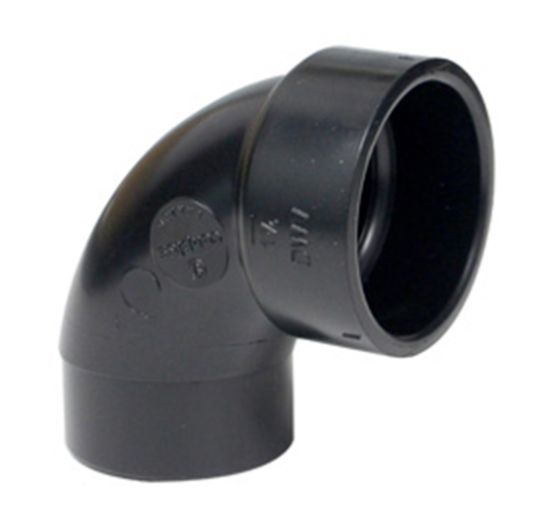 ABS Elbow Fitting 90° x 3in Black ABS plumbing
