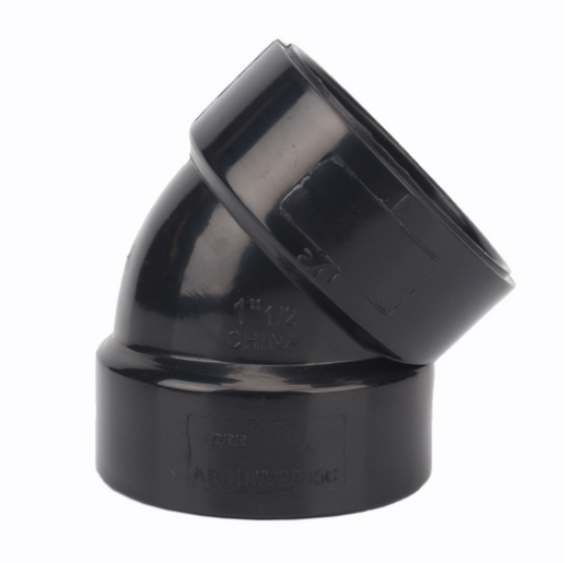 ABS Elbow 45° x 3in Black ABS pluming