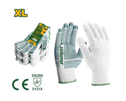 Knitted & PVC dotted gloves XL Accessory