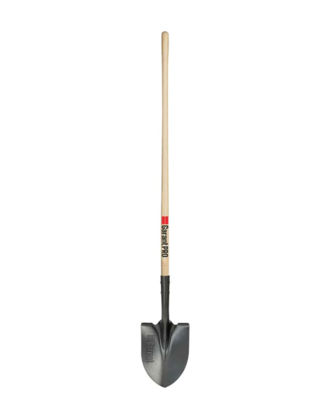 Round point shovel, long wood handle Accessory