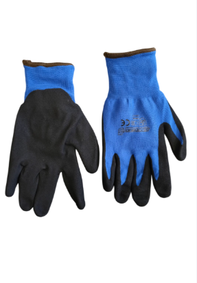 Blue color 13g, 100% Polyester liner, Gloves