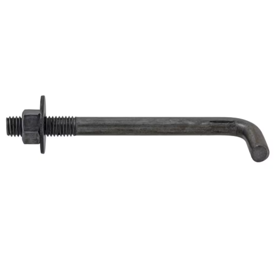 1/2" x 8" Anchor Bolts With Nuts and Washers, Plain Fasteners - (50/box)