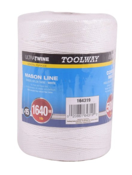 Braided Nylon Mason Line#18 1lb 500m/1640ft White