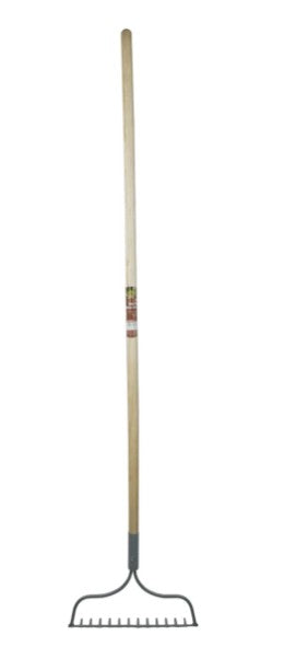 Bow Rake 54in 14-Steel Tine Wood L-Handle