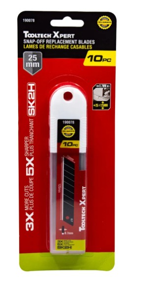 10PC Snap-off Blades SK2H 25mm With Dispenser