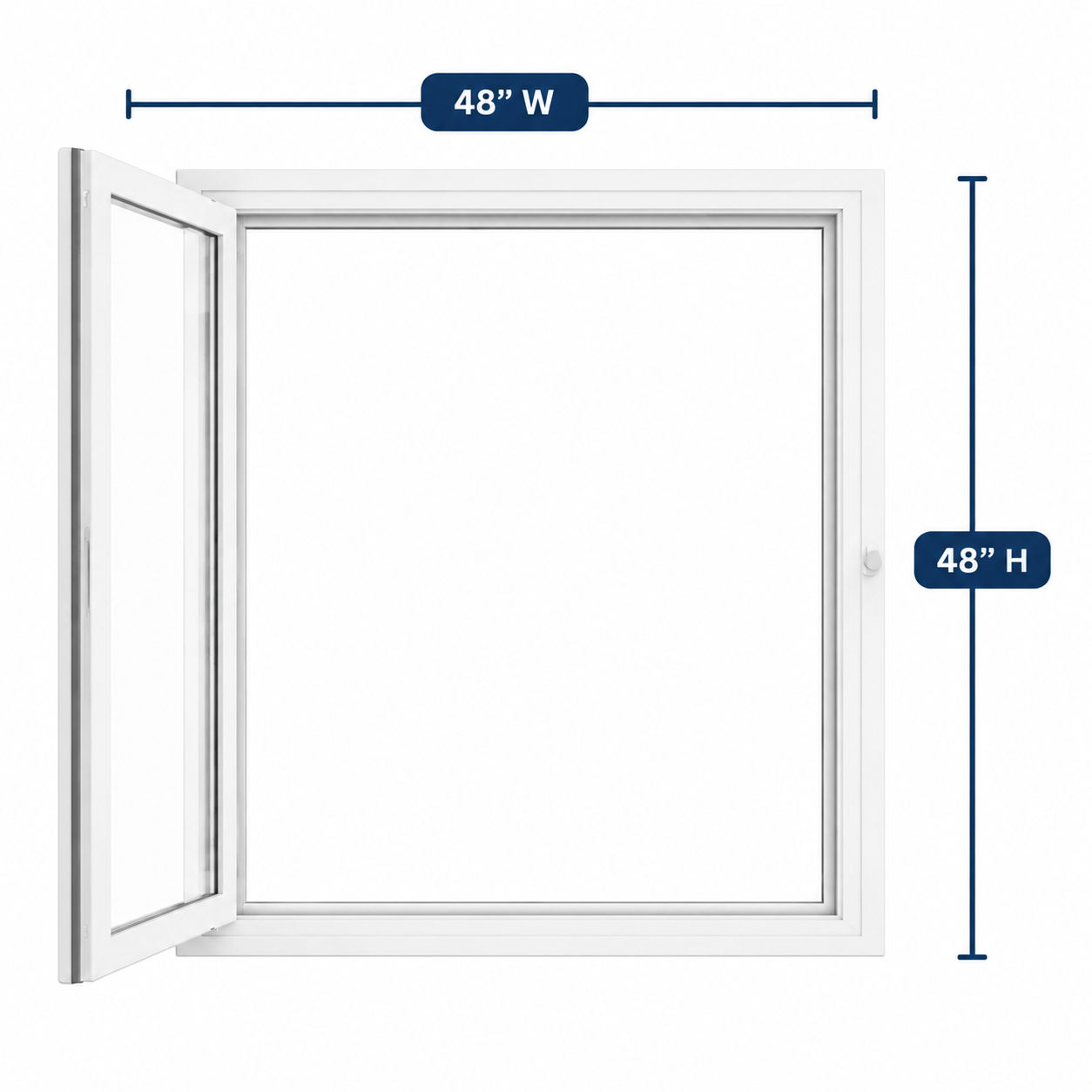 Hopper/Egress Window 48-inch W x 48-inch H