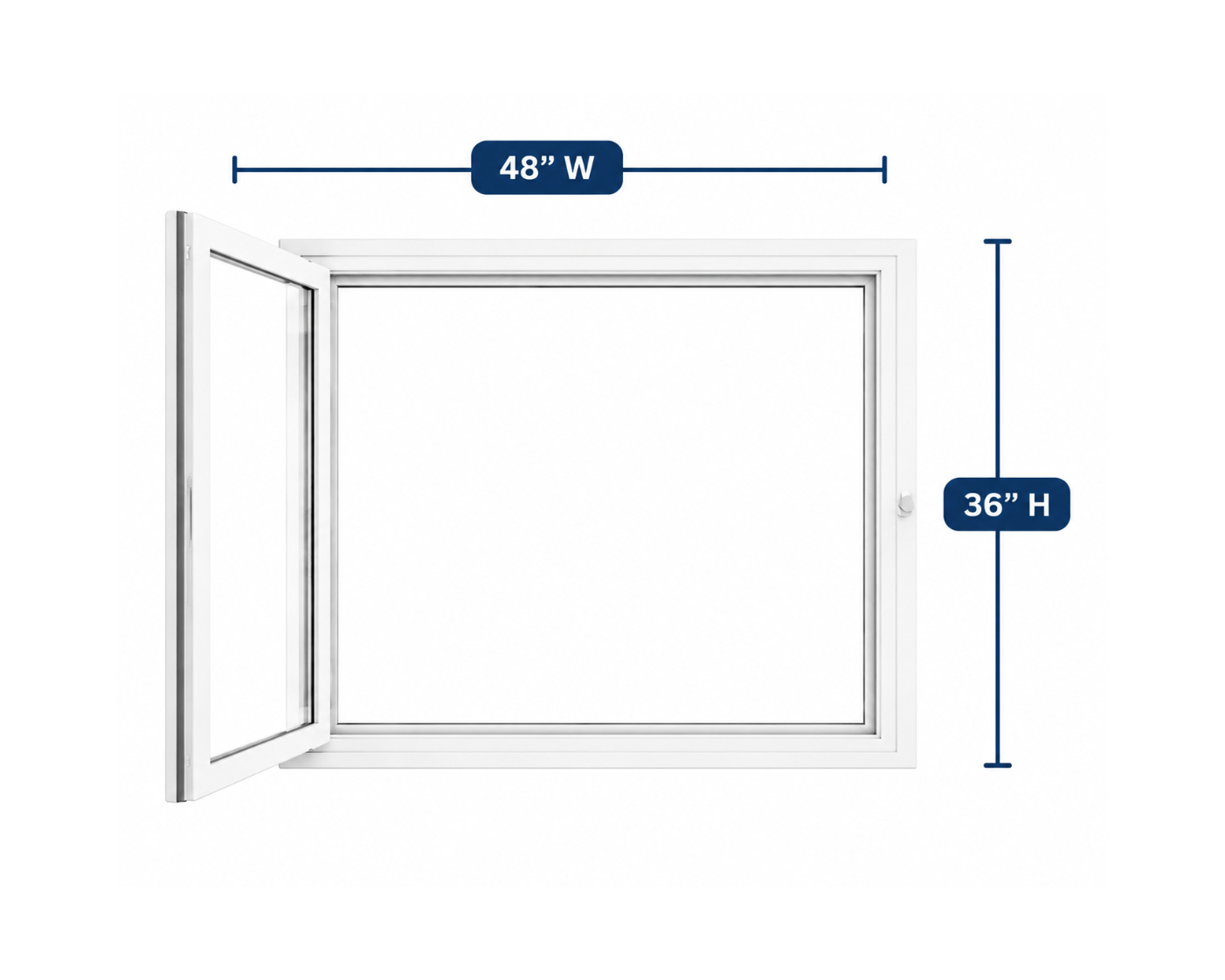 Hopper/Egress Window 48-inch W x 36-inch H