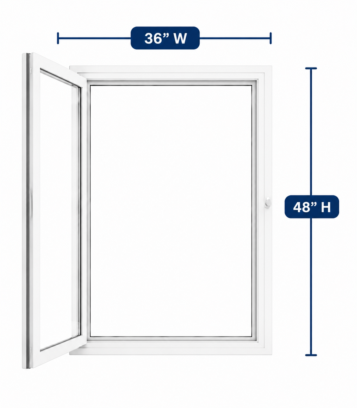Hopper/Egress Window 36-inch W x 48-inch H