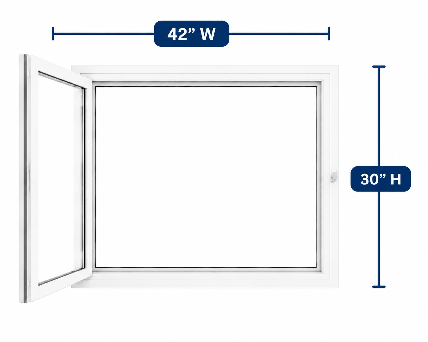 Hopper/Egress Window 42-inch W x 30-inch H