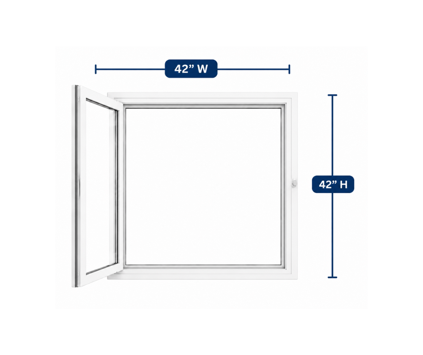 Hopper/Egress Window 42-inch W x 42-inch H