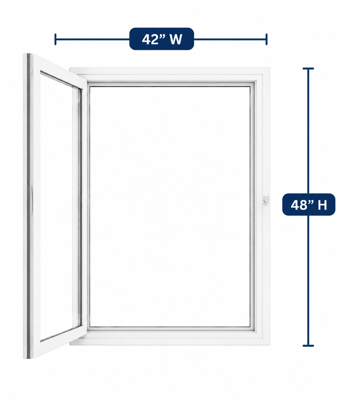 Hopper/Egress Window 42-inch W x 48-inch H