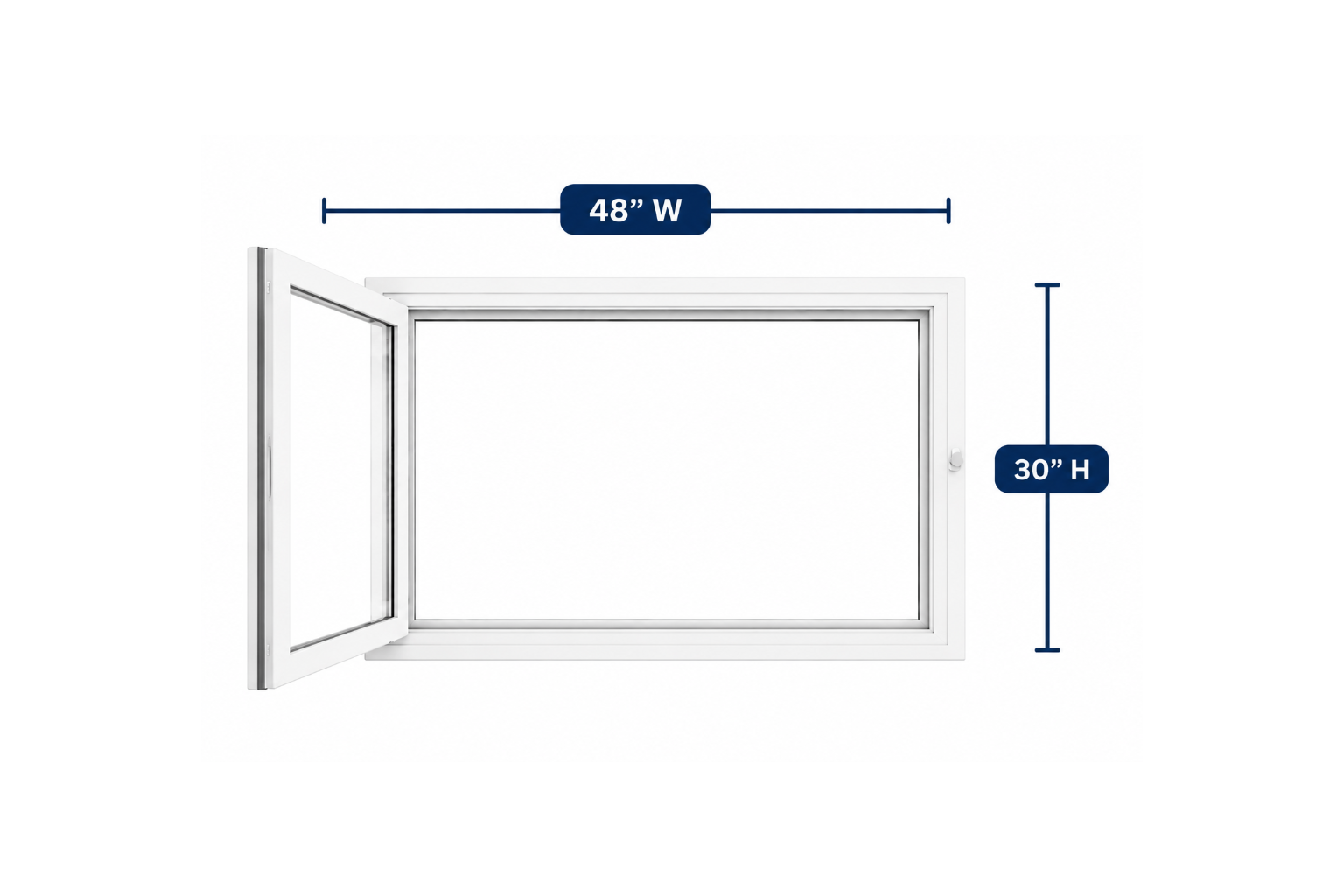Hopper/Egress Window 48-inch W x 30-inch H
