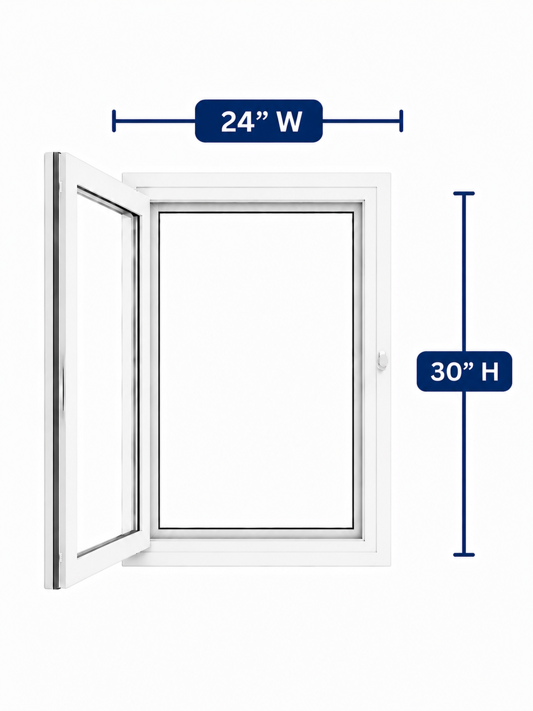 Hopper/Egress Window 24-inch W x 30-inch H