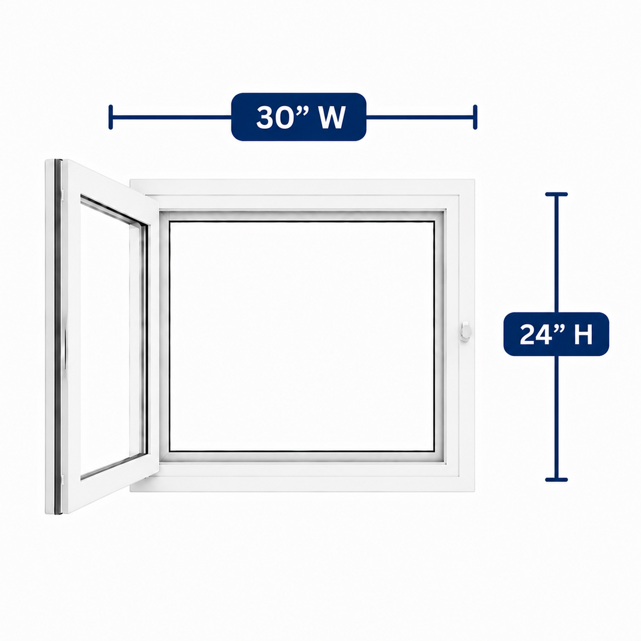 Hopper/Egress Window 30-inch W x 24-inch H