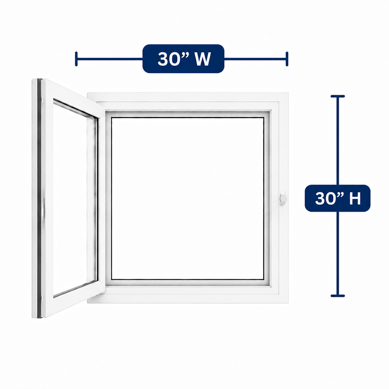 Hopper/Egress Window 30-inch W x 30-inch H
