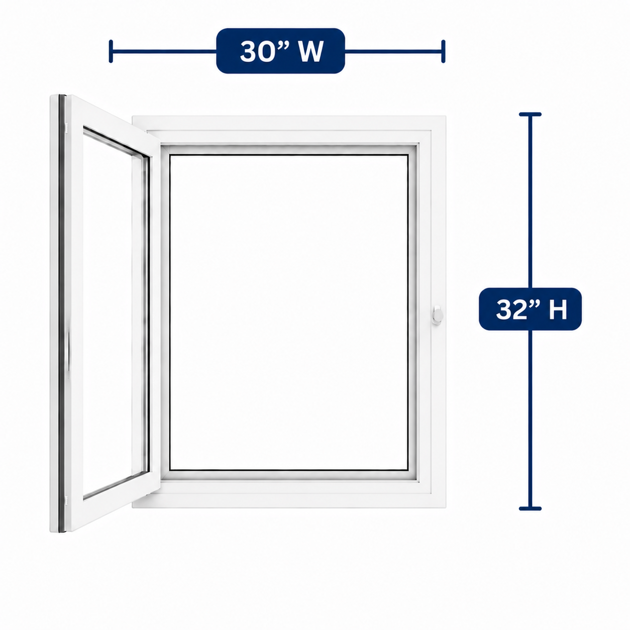 Hopper/Egress Window 30-inch W x 32-inch H