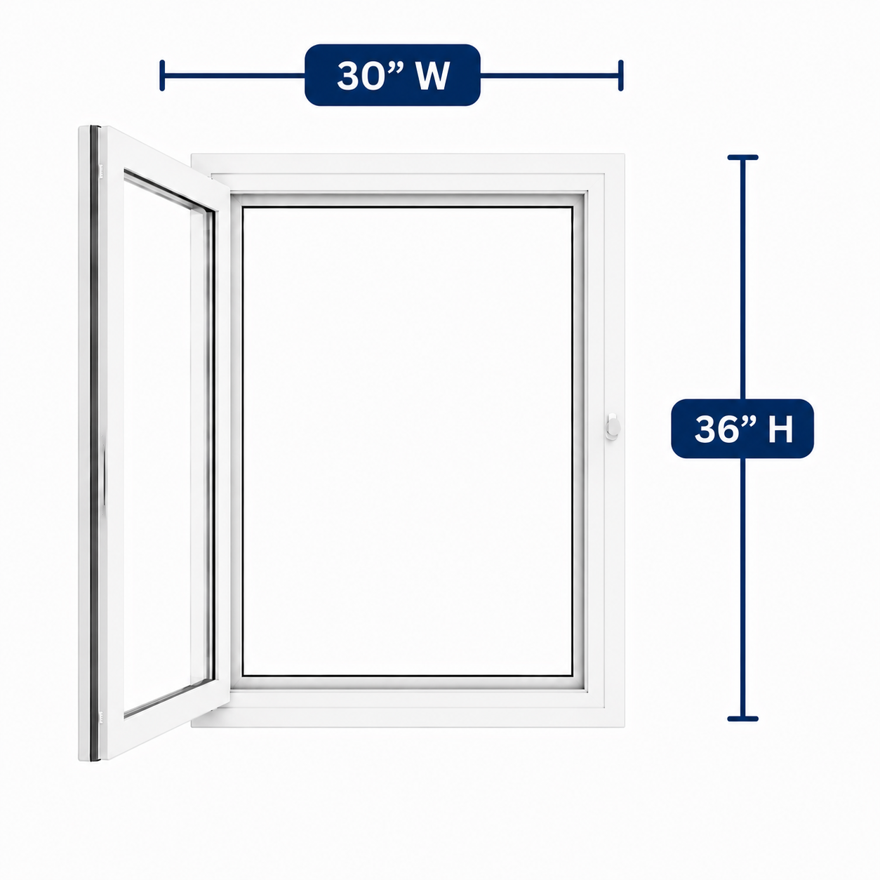 Hopper/Egress Window 30-inch W x 36-inch H