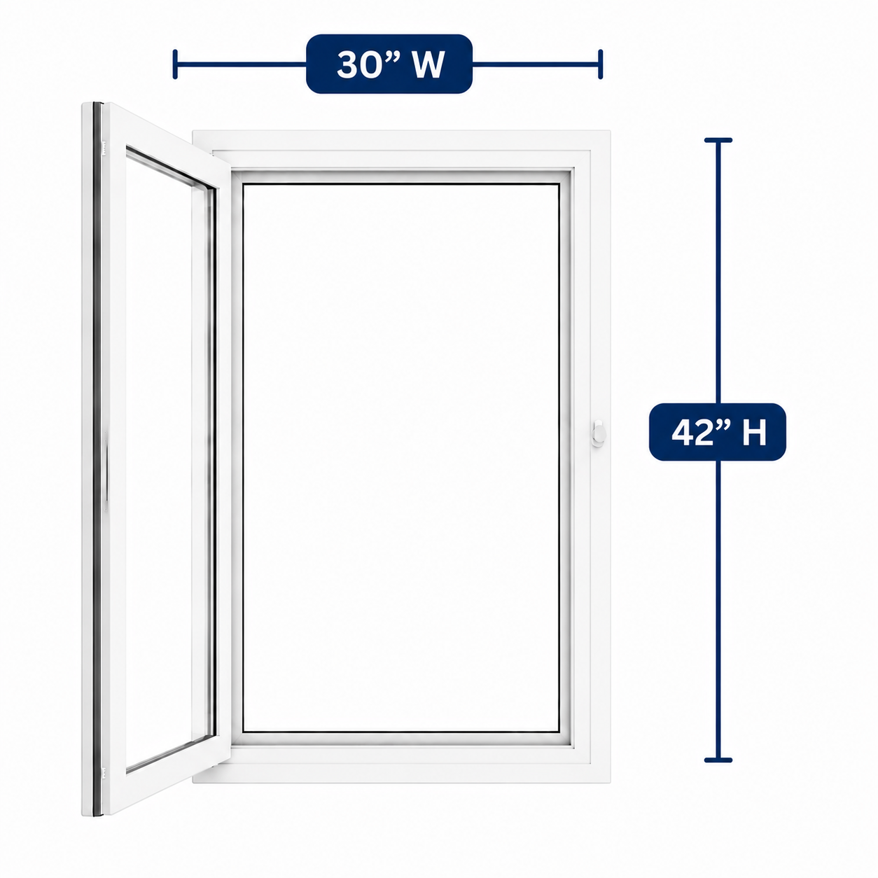 Hopper/Egress Window 30-inch W x 42-inch H