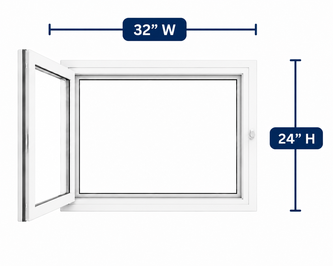 Hopper/Egress Window 32-inch W x 24-inch H