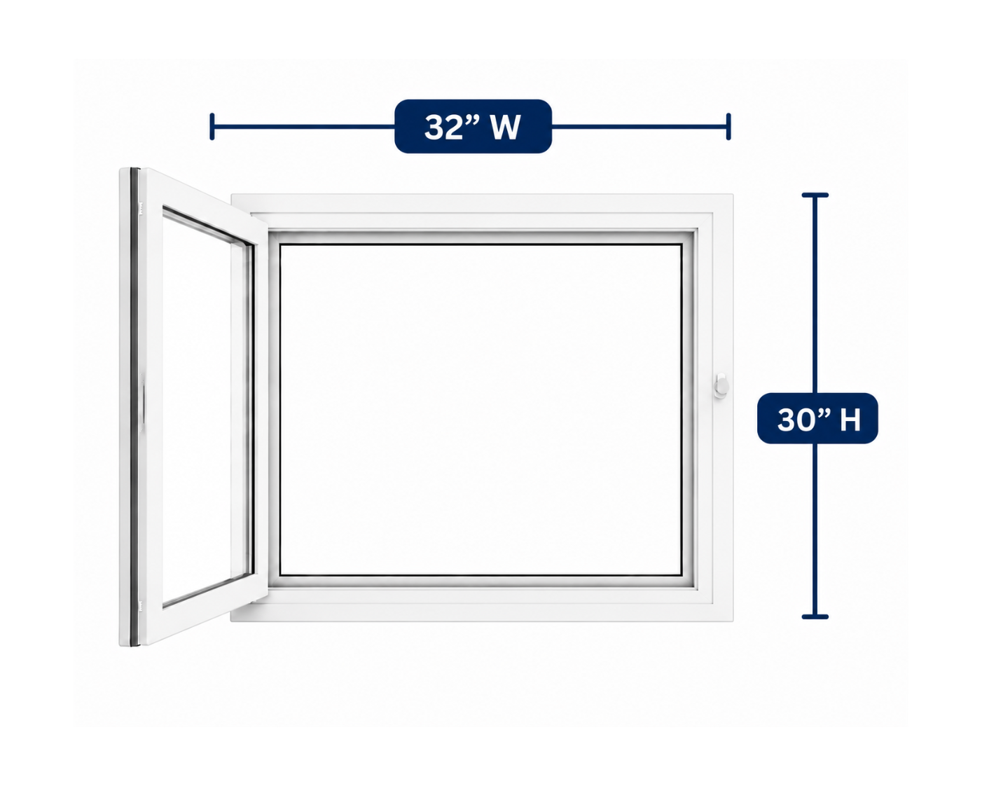 Hopper/Egress Window 32-inch W x 30-inch H