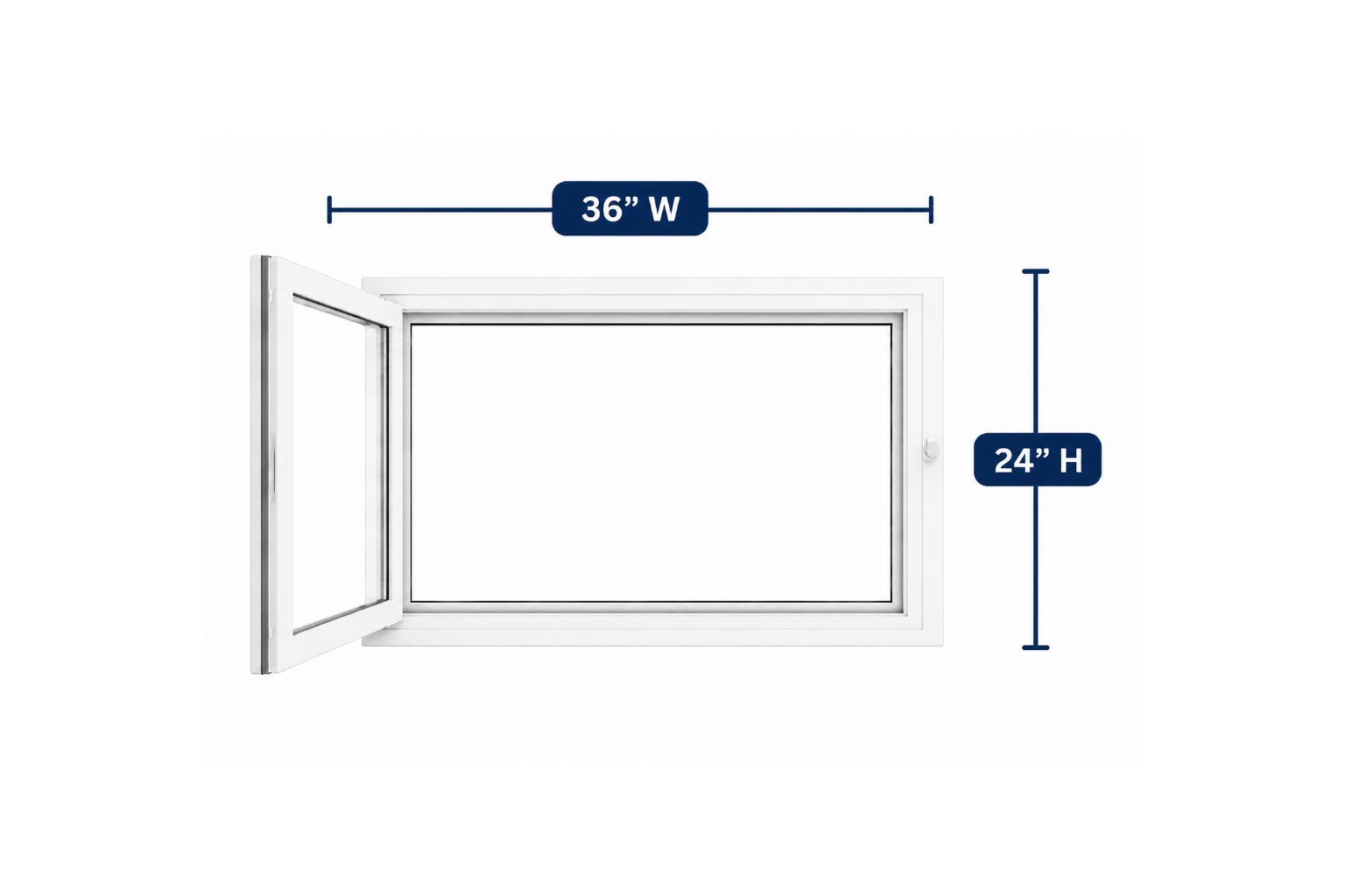 Hopper/Egress Window 36-inch W x 24-inch H