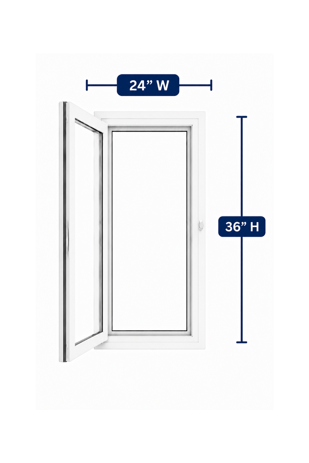 Hopper/Egress Window 24-inch W x 36-inch H