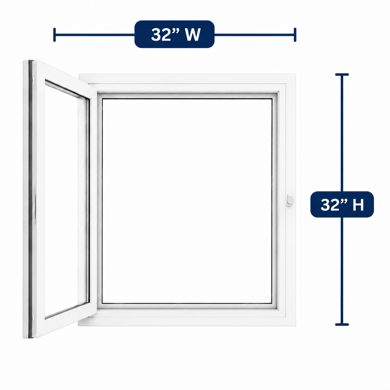 Hopper/Egress Window 32-inch W x 32-inch H